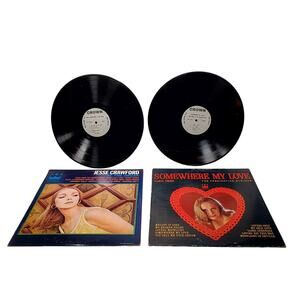 Lot of 2 Crown Vinyl Records Jesse Crawford Laras Theme Somewhere My Love 33 rpm